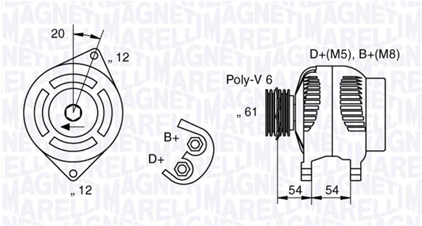 MAGNETI MARELLI Generator 063321819010 for FIAT