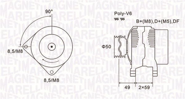 MAGNETI MARELLI Generator 063731147010 for OPEL VW