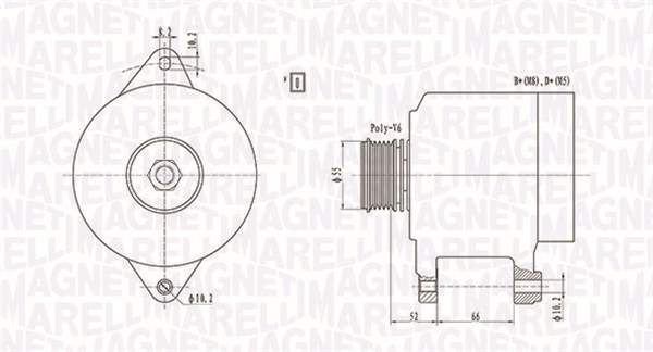 MAGNETI MARELLI Generator 063731157010 for PEUGEOT