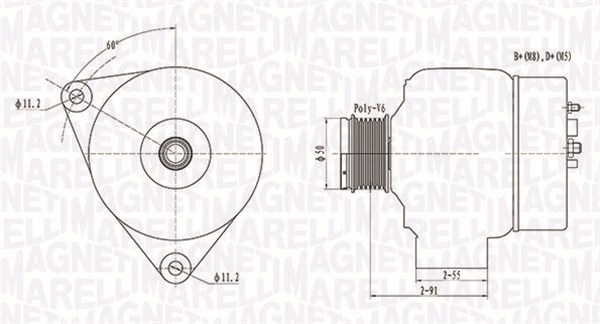 MAGNETI MARELLI Generator 063731300010 for MERCEDES-BENZ VW