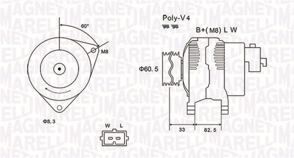 MAGNETI MARELLI Generator 063731317010 for FORD MITSUBISHI