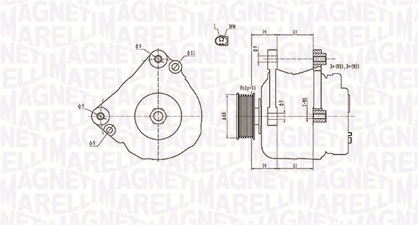 MAGNETI MARELLI Generator 063731402010 for SKODA DAF VW