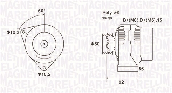 MAGNETI MARELLI Generator 063731491010 for MERCEDES-BENZ