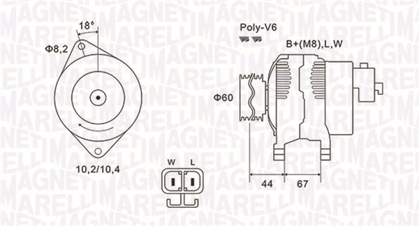 MAGNETI MARELLI Generator 063731526010 for OPEL ISUZU VAUXHALL