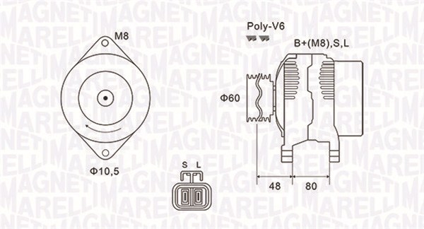 MAGNETI MARELLI Generator 063731607010 for MITSUBISHI NISSAN