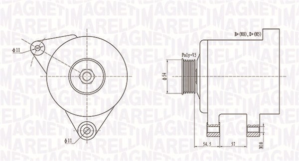MAGNETI MARELLI Generator 063731747010 for OPEL