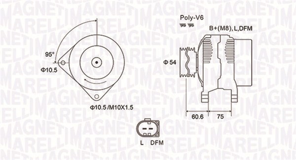 MAGNETI MARELLI Generator 063731757010 for BMW LAND ROVER