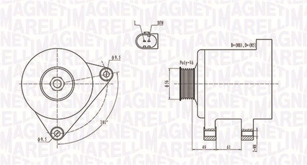 MAGNETI MARELLI Generator 063731782010 for VW MITSUBISHI