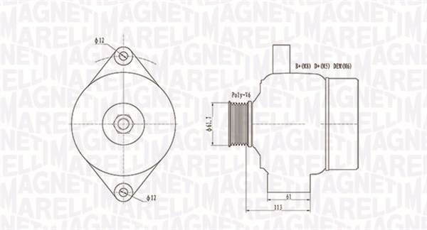 MAGNETI MARELLI Generator 063731890010 for OPEL ALFA ROMEO SUZUKI