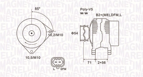 MAGNETI MARELLI Generator 063731960010 for OPEL