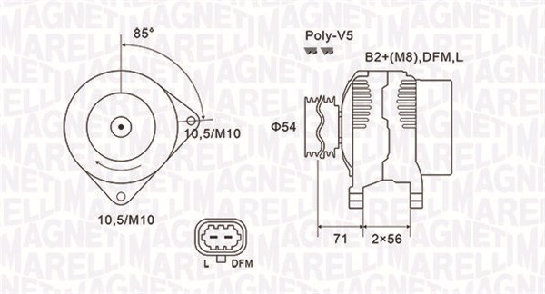MAGNETI MARELLI Generator 063731973010 for OPEL