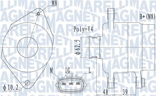 MAGNETI MARELLI Generator 063731517010 for TOYOTA