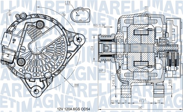 MAGNETI MARELLI Generator 063731545910 for FORD VOLVO