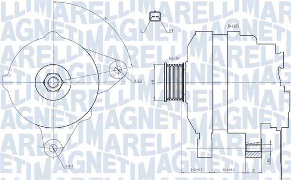 MAGNETI MARELLI Generator 063731665010 for MITSUBISHI PEUGEOT CITROËN/PEUGEOT