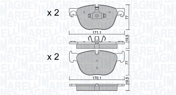 MAGNETI MARELLI Bremseklodser 363916060855 for BMW