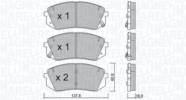 MAGNETI MARELLI Bremseklodser 363916060861 for HYUNDAI KIA