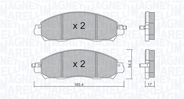 MAGNETI MARELLI Bremseklodser 363916061335 for NISSAN