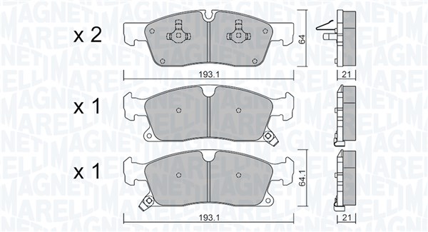 MAGNETI MARELLI Bremseklodser 363916061326 for CHRYSLER JEEP