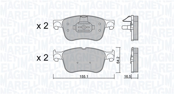 MAGNETI MARELLI Bremseklodser 363916061323 for FORD