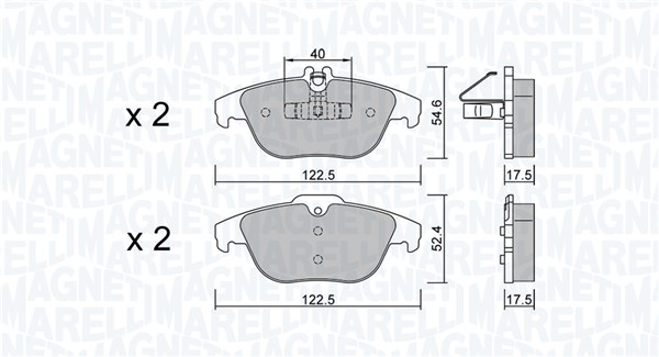 MAGNETI MARELLI Bremseklodser 363916061365 for MERCEDES-BENZ