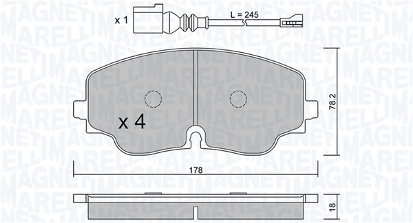 MAGNETI MARELLI Bremseklodser 363916061396 for VW