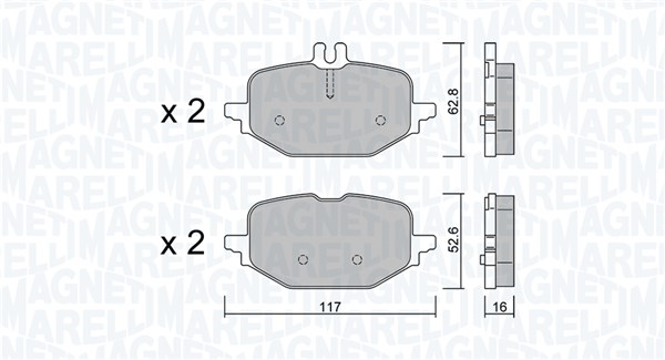 MAGNETI MARELLI Bremseklodser 363916061404 for MERCEDES-BENZ