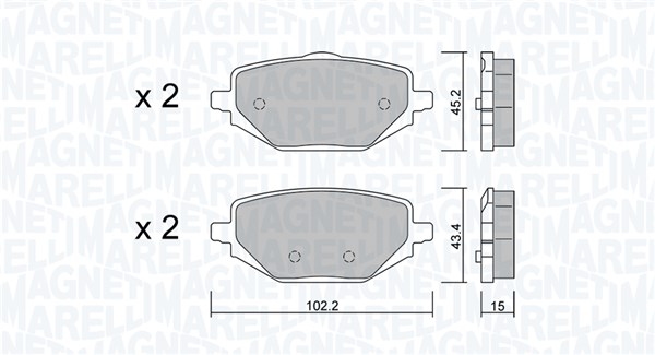 MAGNETI MARELLI Bremseklodser 363916061397 for MITSUBISHI RENAULT