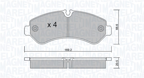 MAGNETI MARELLI Bremseklodser 363916061352 for MERCEDES-BENZ