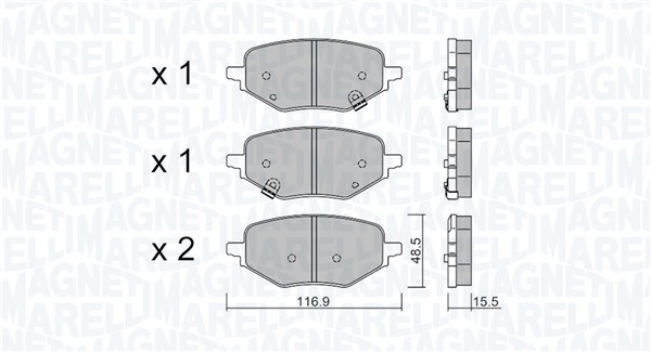 MAGNETI MARELLI Bremseklodser 363916061473 for MG