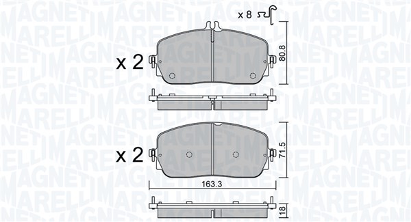 MAGNETI MARELLI Bremseklodser 363916061403 for MERCEDES-BENZ