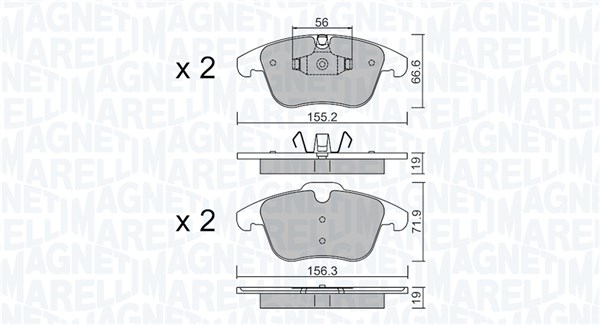 MAGNETI MARELLI Bremseklodser 363916061424 for JAGUAR