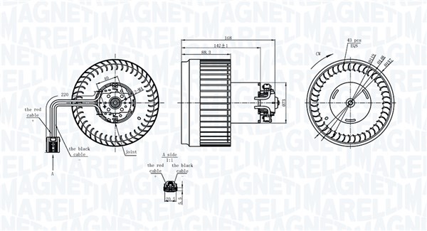 MAGNETI MARELLI Kabineblæser 069412400010 for VOLVO