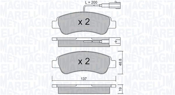 MAGNETI MARELLI Bremseklodser 363916060832 for FIAT PEUGEOT DODGE