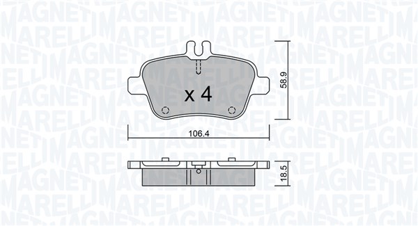 MAGNETI MARELLI Bremseklodser 363916060843 for MERCEDES-BENZ NISSAN INFINITI