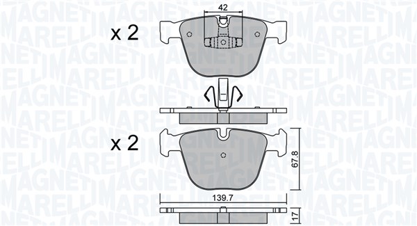 MAGNETI MARELLI Bremseklodser 363916060845 for BMW