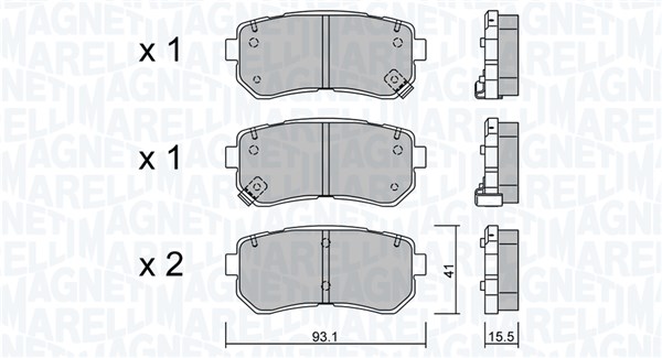 MAGNETI MARELLI Bremseklodser 363916060877 for HYUNDAI KIA