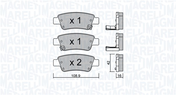 MAGNETI MARELLI Bremseklodser 363916060891 for HONDA