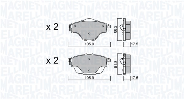 MAGNETI MARELLI Bremseklodser 363916060899 for VAUXHALL PEUGEOT