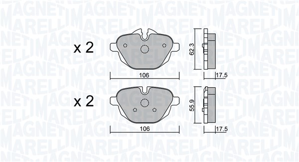 MAGNETI MARELLI Bremseklodser 363916060910 for BMW
