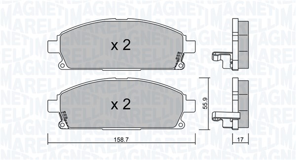 MAGNETI MARELLI Bremseklodser 363916061149 for NISSAN