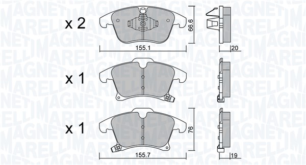 MAGNETI MARELLI Bremseklodser 363916061191 for FORD