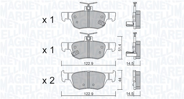 MAGNETI MARELLI Bremseklodser 363916061255 for MAZDA