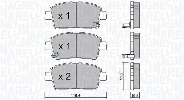 MAGNETI MARELLI Bremseklodser 363916061228 for TOYOTA GEELY
