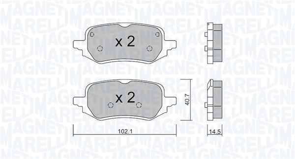 MAGNETI MARELLI Bremseklodser 363916061324 for FORD