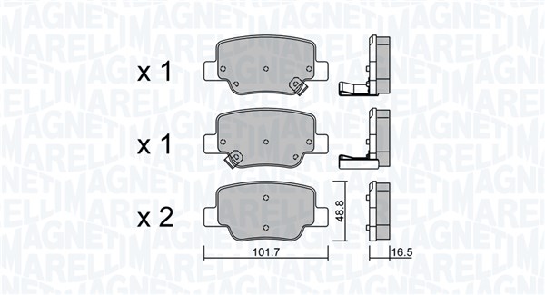 MAGNETI MARELLI Bremseklodser 363916061435 for TOYOTA