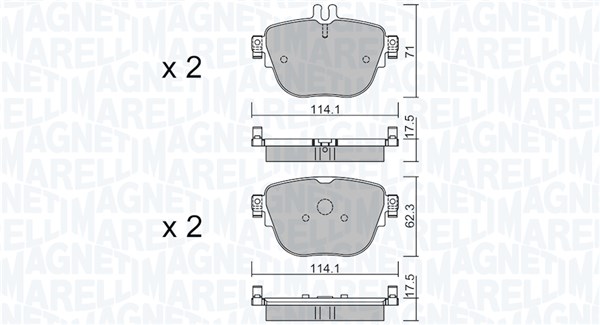 MAGNETI MARELLI Bremseklodser 363916061413 for MERCEDES-BENZ