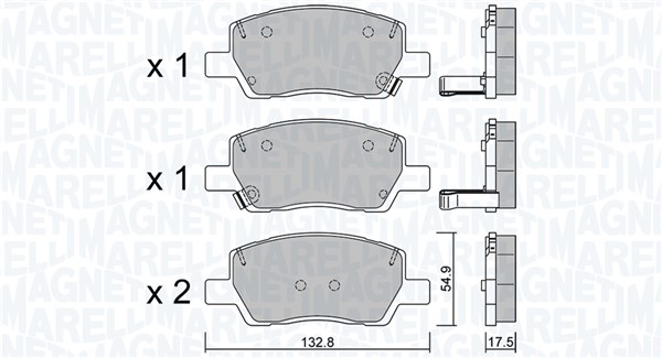 MAGNETI MARELLI Bremseklodser 363916061460 for HYUNDAI