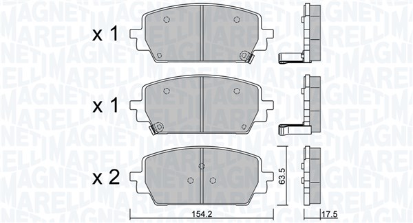 MAGNETI MARELLI Bremseklodser 363916061465 for HYUNDAI KIA GENESIS