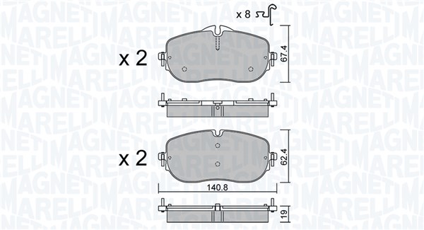 MAGNETI MARELLI Bremseklodser 363916061401 for MERCEDES-BENZ