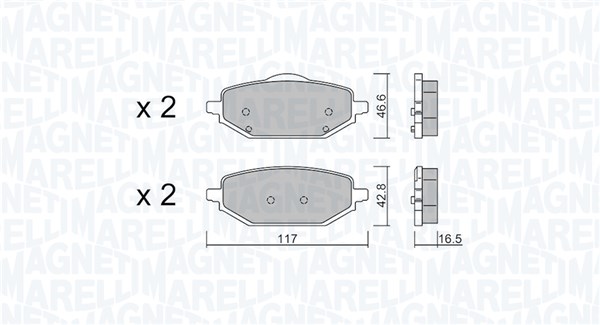 MAGNETI MARELLI Bremseklodser 363916061474 for MG